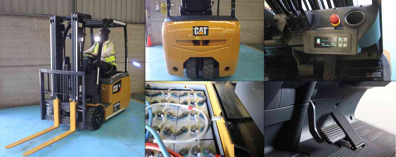 CAT three wheel electric forklift features